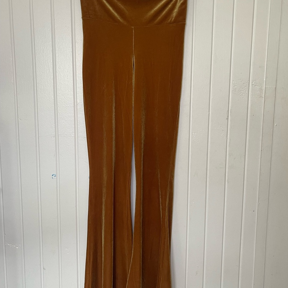 Handmade Gold Velvet Bell Bottoms | M
